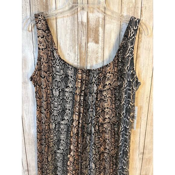 Glamour Brown Black Reptile Print Sleeveless Maxi Dress Size 14 - Picture 3 of 9